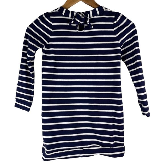Gymboree Striped Dress Girls Size 7 Star Shine Glitter Sequins Navy Blue White - Picture 2 of 5